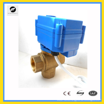 CWX -25S 3 way electric operated ball vave with manual control 1/4 3/8 1/2 3/4 size ss304 24v 110v 220v for water treatment